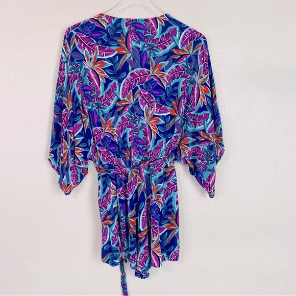 Lulus Hypnotized Purple Print Surplice Romper Size L - Picture 4 of 6